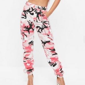 Pink camo misssguided us chain joggers size 8